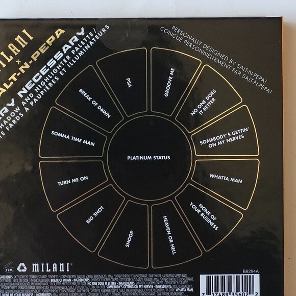 MILANI X SALT-N-PEPA VERY NECESSARY Eye Shadow And Highlighter Palette BNIP - Picture 2 of 4